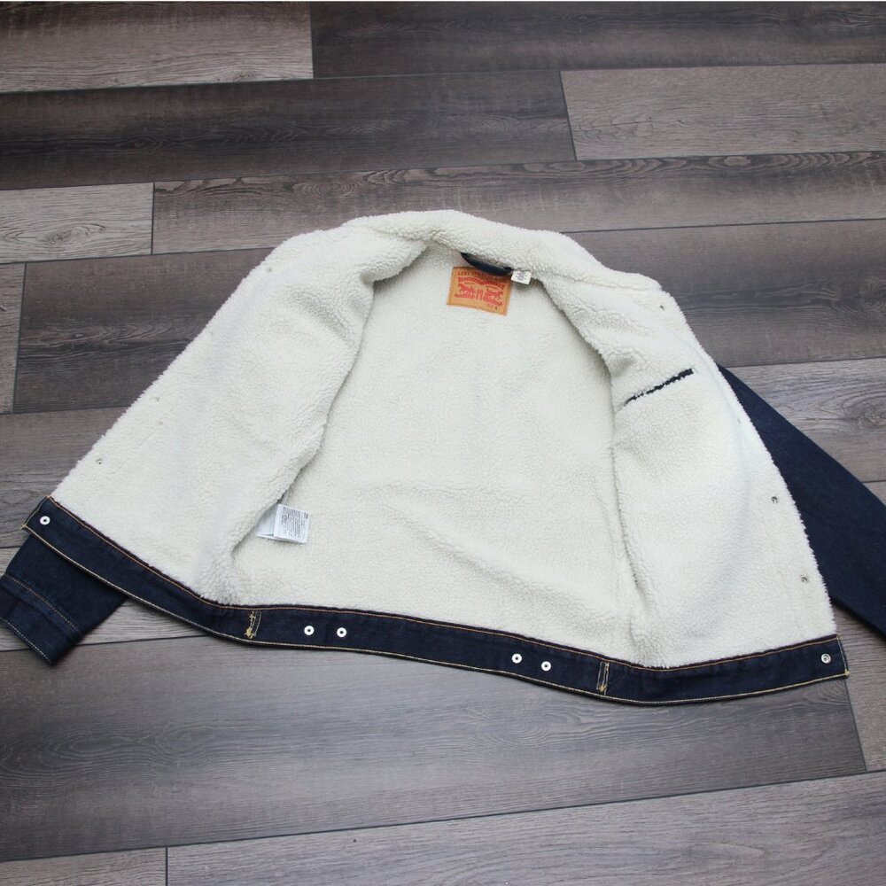🧥 Levi’s Men’s Sherpa Trucker Jacket 👖 PC9-16365-0075 | Denim Lined Size Small - Picture 4 of 15